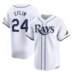 Tampa Bay Rays #24 Zach Eflin White AmberGomez Home Limited Stitched Jersey