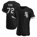 Chicago White Sox #72 Carlton Fisk Player Black AmberGomez Limited Elite Home Stitched Jerseys