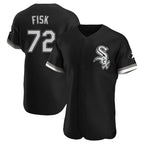Chicago White Sox #72 Carlton Fisk Player Black AmberGomez Limited Elite Home Stitched Jerseys