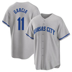 Kansas City Royals #11 Maikel Garcia Player Gray AmberGomez Game Home Stitched Jerseys