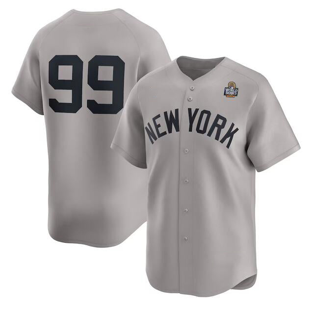 New York Yankees #99 Aaron Judge Gray AmberGomez 2024 World Series Limited Stitched Jersey