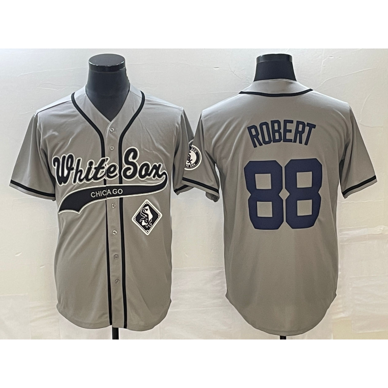 Chicago White Sox #88 Luis Robert Grey AmberGomez Cool Base Stitched Jersey