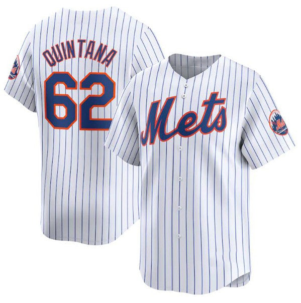 New York Mets #62 Jose Quintana White AmberGomez 2024 Home Limited Stitched Jersey