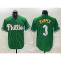 Philadelphia Phillies #3 Bryce Harper Green AmberGomez 2024 City Connect Stitched Jersey