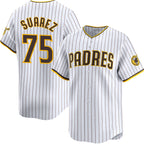 San Diego Padres #75 Robert Suarez White AmberGomez 2024 Home Limited Stitched Jersey