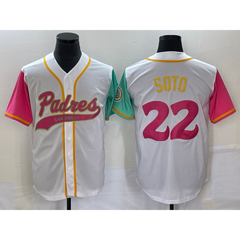 San Diego Padres #22 Juan Soto White AmberGomez NEW 2023 City Connect Cool Base Stitched Jersey 2