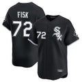 Chicago White Sox #72 Carlton Fisk Player Black AmberGomez Limited Home Stitched Jerseys