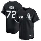 Chicago White Sox #72 Carlton Fisk Player Black AmberGomez Limited Home Stitched Jerseys