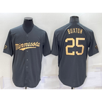 Minnesota Twins #25 Byron Buxton Grey AmberGomez 2022 All Star Stitched Cool Base Jersey