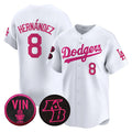 Los Angeles Dodgers #8 Enrique Hern¨¢ndez White AmberGomez 2026 Mother¡¯s Day Vapor Premier Limited Stitched Jersey