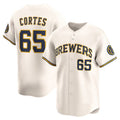 Milwaukee Brewers #65 Nestor Cortes Cream AmberGomez Home Limited Player Jersey