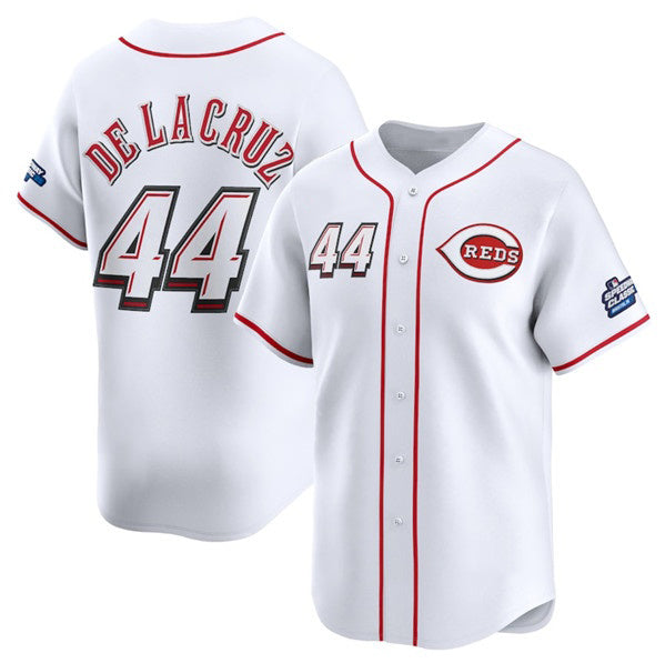 Cincinnati Reds #44 Elly De La Cruz White AmberGomez 2025 Speedway Classic Home Limited Stitched Jersey