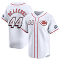 Cincinnati Reds #44 Elly De La Cruz White AmberGomez 2025 Speedway Classic Home Limited Stitched Jersey