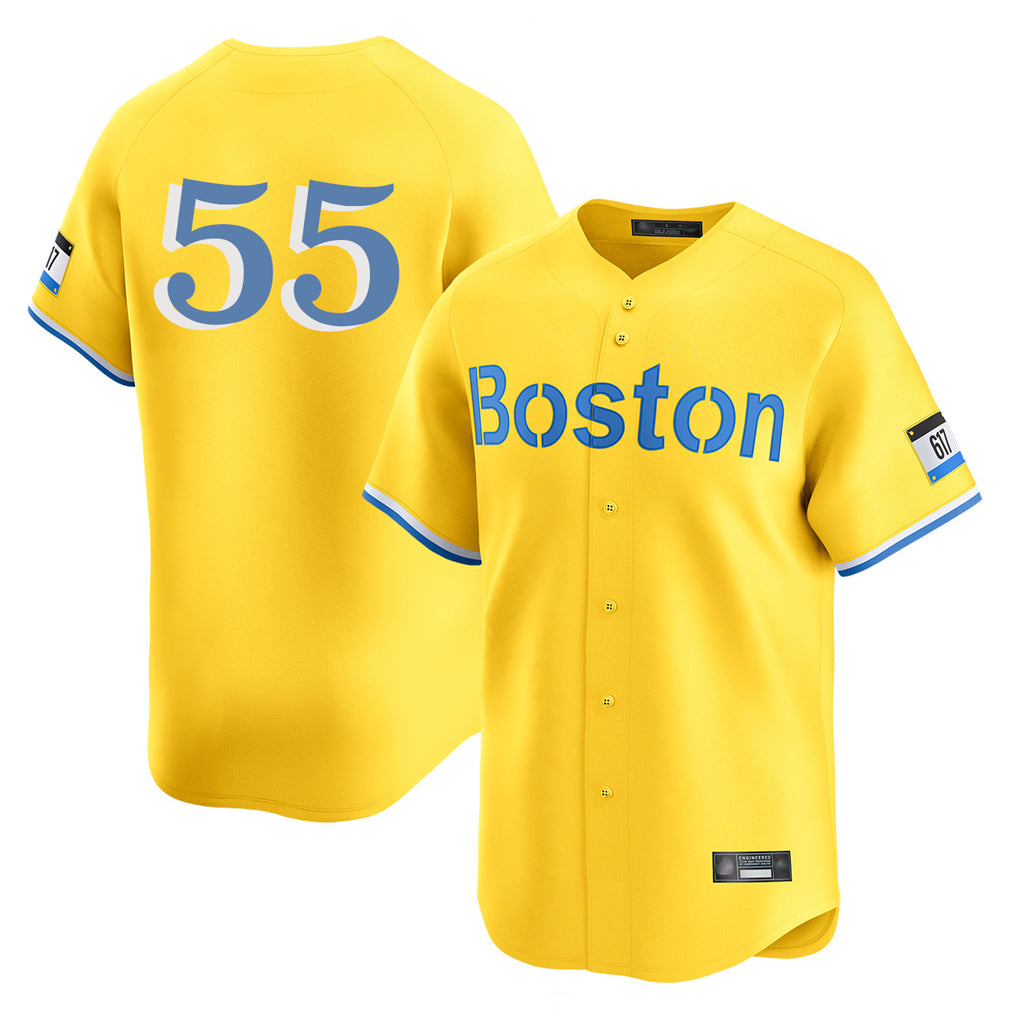Boston Red Sox #55 Ranger Suarez Player Yellow AmberGomez Limited Home Game Stitched Jerseys1