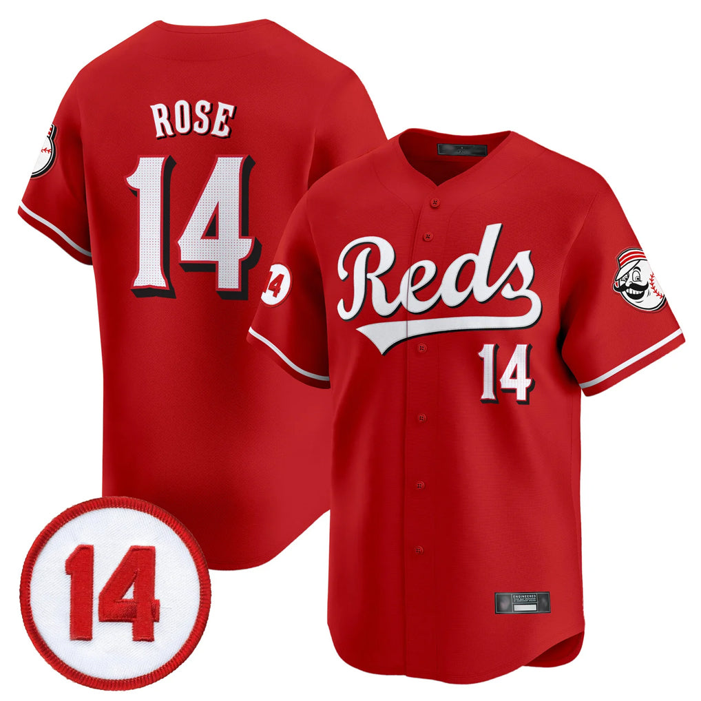 Cincinnati Reds #14 Pete Rose Player Red AmberGomez Vapor Premier Limited Home Stitched Jerseys