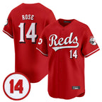 Cincinnati Reds #14 Pete Rose Player Red AmberGomez Vapor Premier Limited Home Stitched Jerseys
