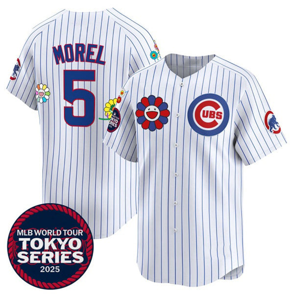 Chicago Cubs #5 Christopher Morel White AmberGomez 2025 Tokyo Series Limited Stitched Jersey