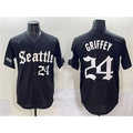Seattle Mariners #24 Ken Griffey Jr. Black AmberGomez 'Deep Sea Gothic Edition' Vapor Premier Limited Stitched Jersey