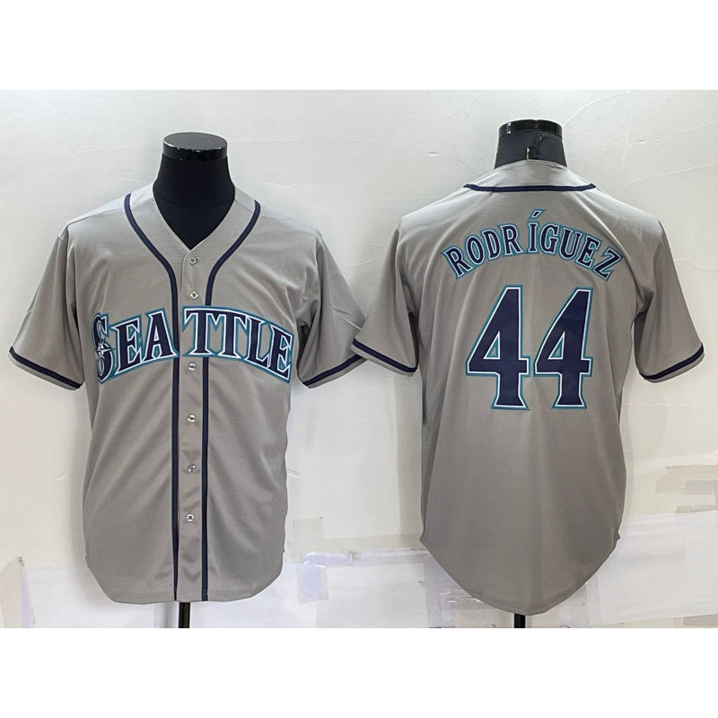 Seattle Mariners #44 Julio Rodriguez Grey AmberGomez Stitched Cool Base Jersey