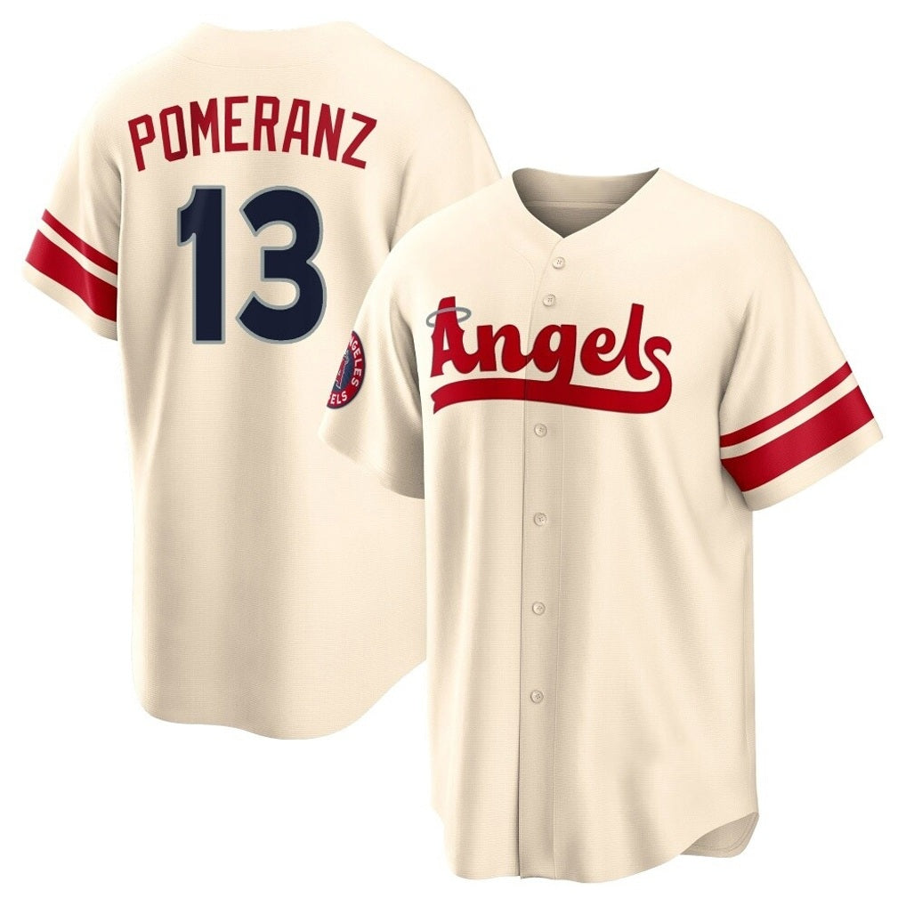 Los Angeles Angels #13 Drew Pomeranz Player Cream AmberGomez City Connect Home Stitched Jerseys