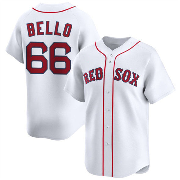 Boston Red Sox #66 Brayan Bello White AmberGomez 2024 Home Limited Stitched Jersey