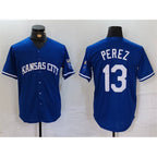 Kansas City Royals #13 Salvador Perez Royal AmberGomez Cool Base Stitched Jersey