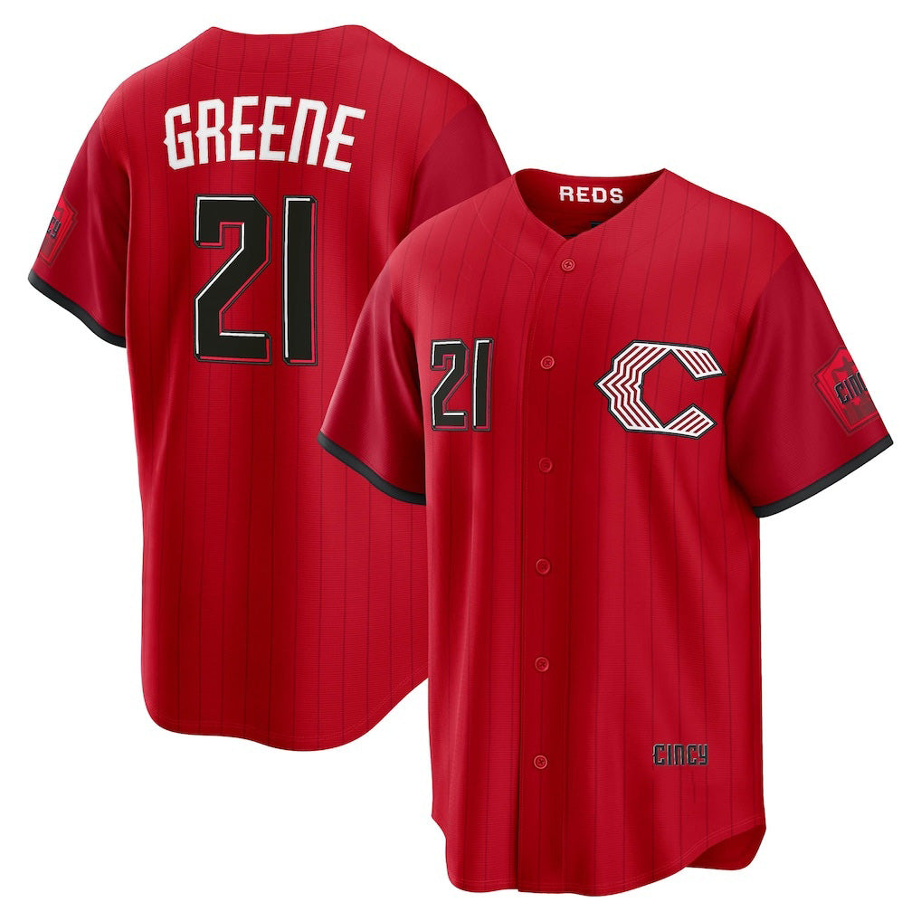 Cincinnati Reds #21 Hunter Greene Red AmberGomez 2026 City Connect Stadium Jersey