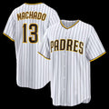 San Diego Padres #13 Manny Machado White AmberGomez Home Replica Player Jersey 2