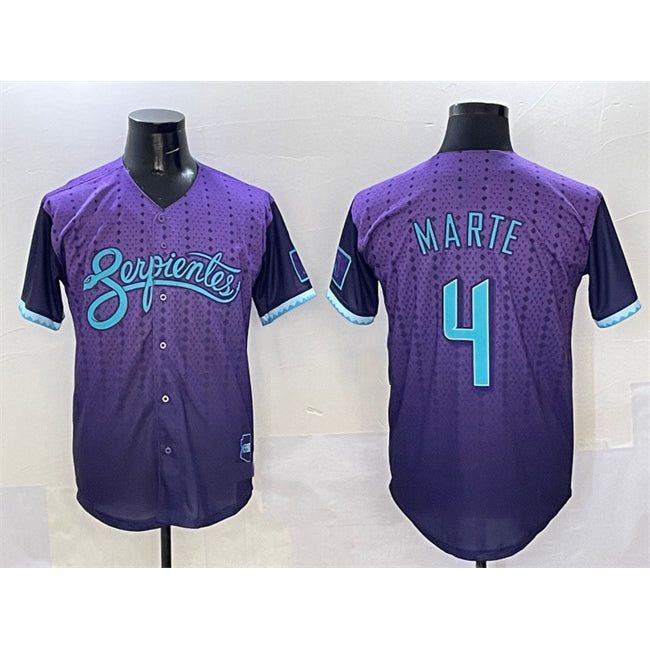 Arizona Diamondbacks #4 Ketel Marte Purple AmberGomez 2025 City Connect Limited Stitched Jersey