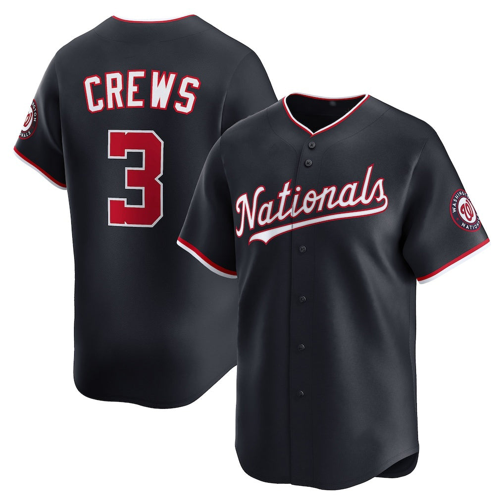 Washington Nationals #3 Dylan Crews Navy AmberGomez Alternate Limited Jersey