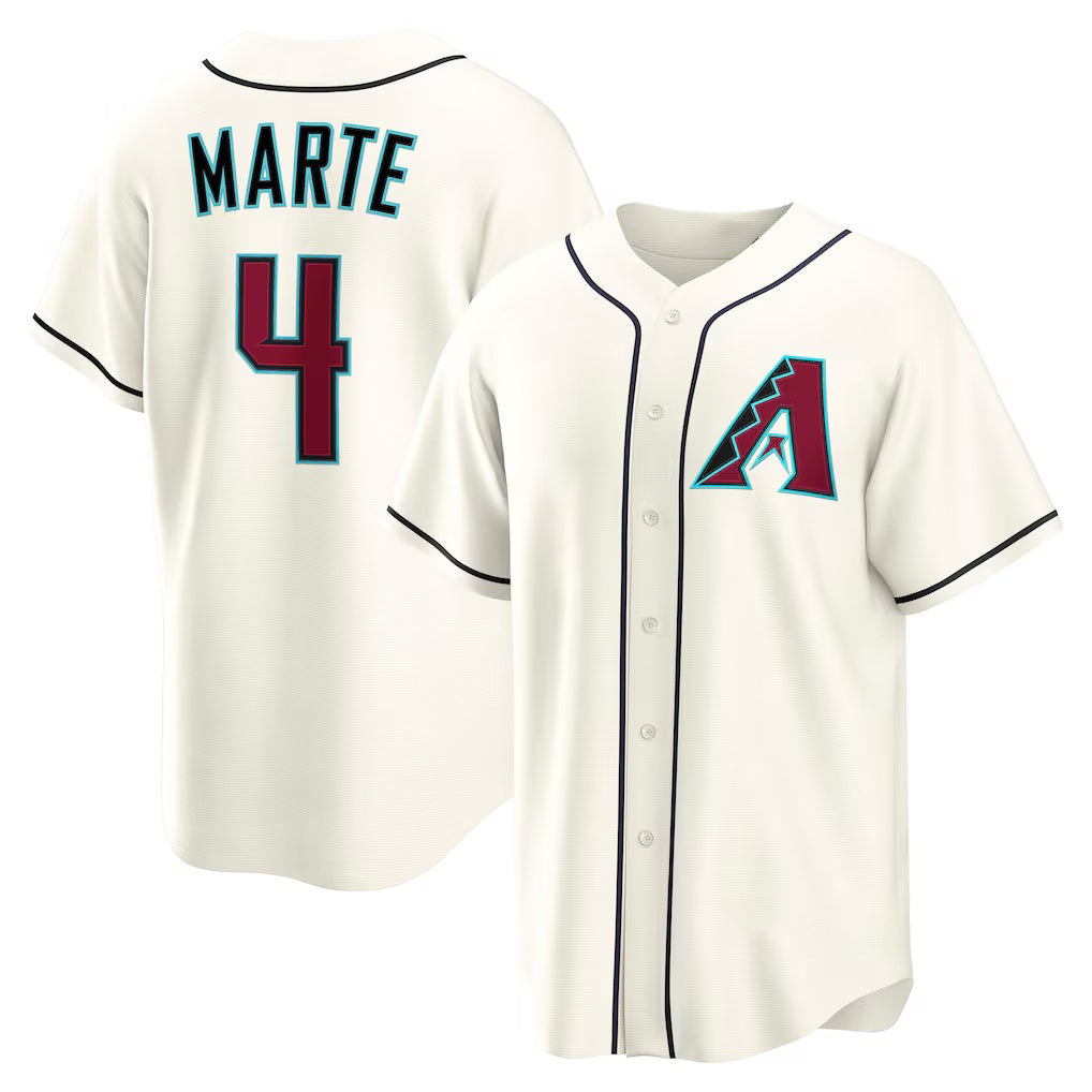 Arizona Diamondbacks #4 Ketel Marte Cream AmberGomez Home Replica Jersey
