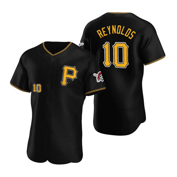 Pittsburgh Pirates #10 Bryan Reynolds Black AmberGomez Alternate Team Logo P Flex Base Jersey