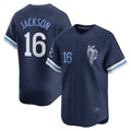 Kansas City Royals #16 Bo Jackson Navy AmberGomez City Connect Retired Player Jersey
