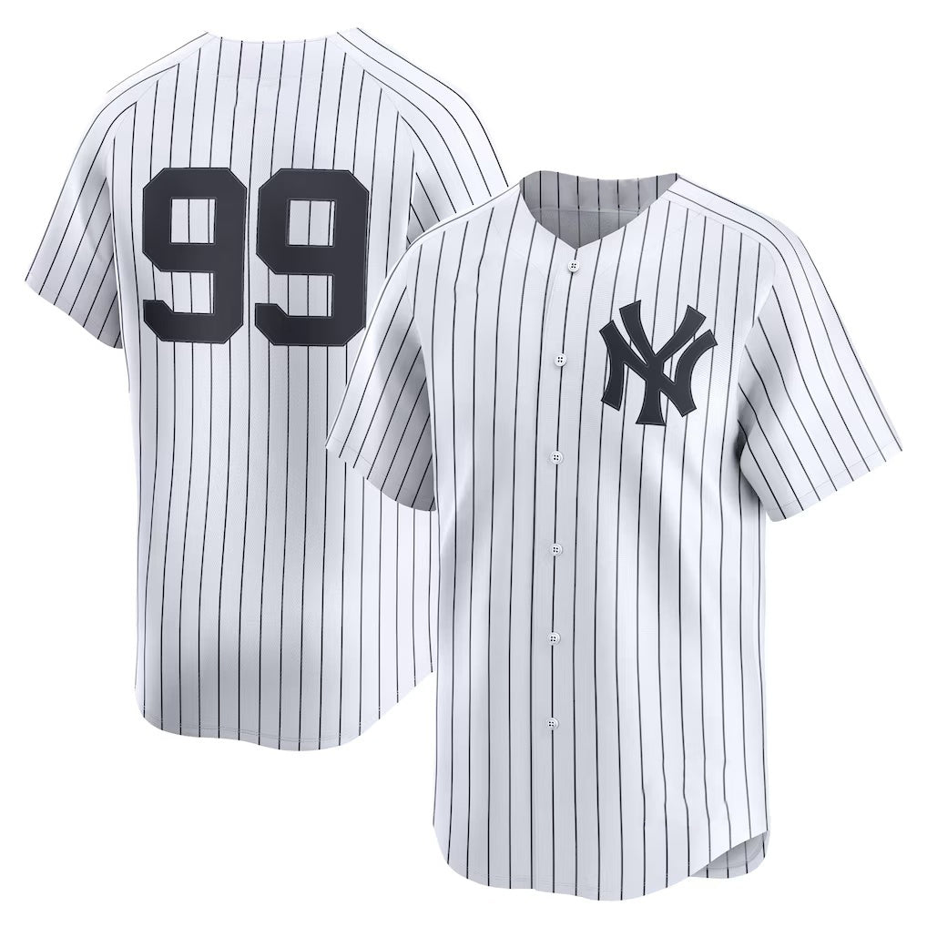 New York Yankees #99 Aaron Judge White AmberGomez Home Limited Player Jersey