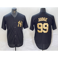 New York Yankees #99 Aaron Judge Black Gold AmberGomez Cool Base Stitched Jersey