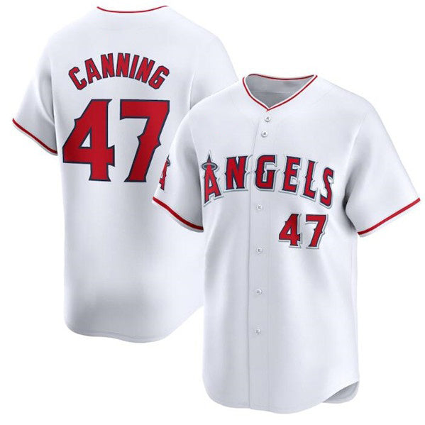 Los Angeles Angels #47 Griffin Canning White AmberGomez Home Limited Stitched Jersey