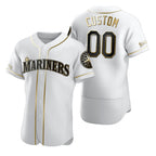 Custom Seattle Mariners White AmberGomez Stitched Flex Base Golden Edition Jersey