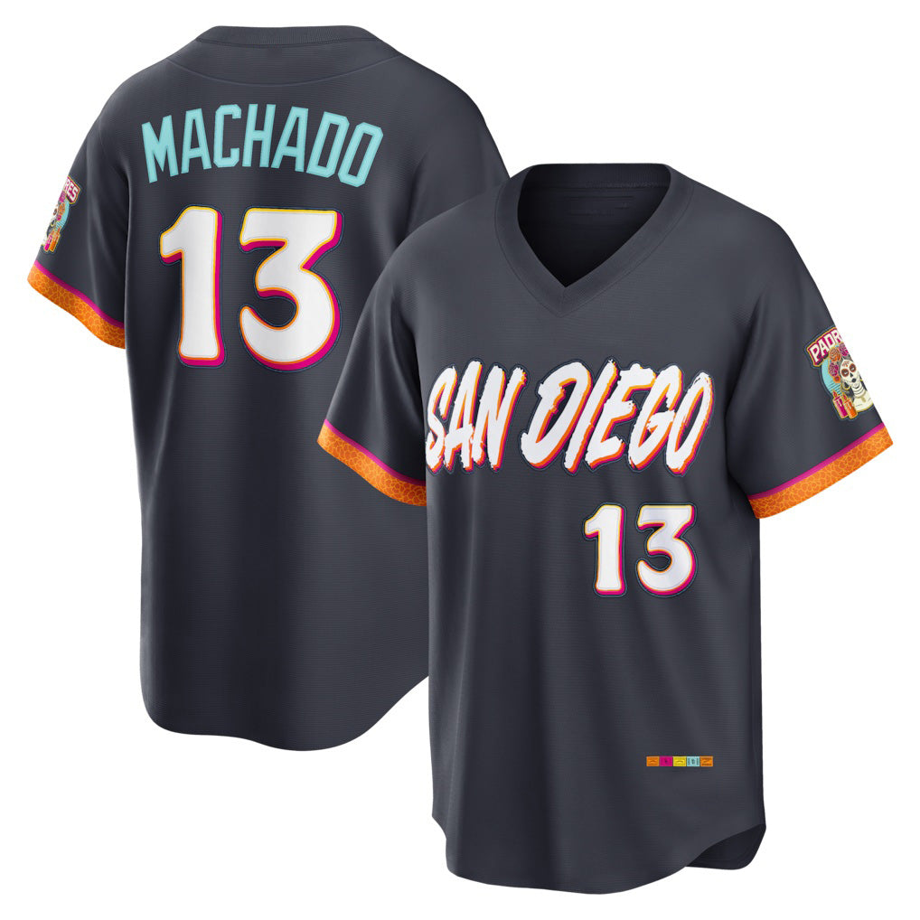 San Diego Padres #13 Manny Machado Obsidian AmberGomez 2026 City Connect Stadium Jersey