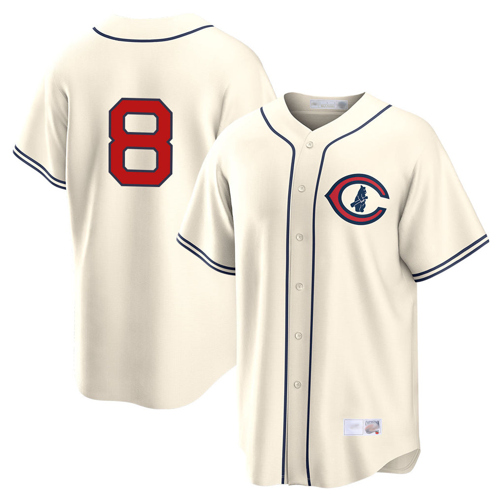 Chicago Cubs #8 Ian Happ Player Cream AmberGomez Field of Dreams Home Game Stitched Jerseys