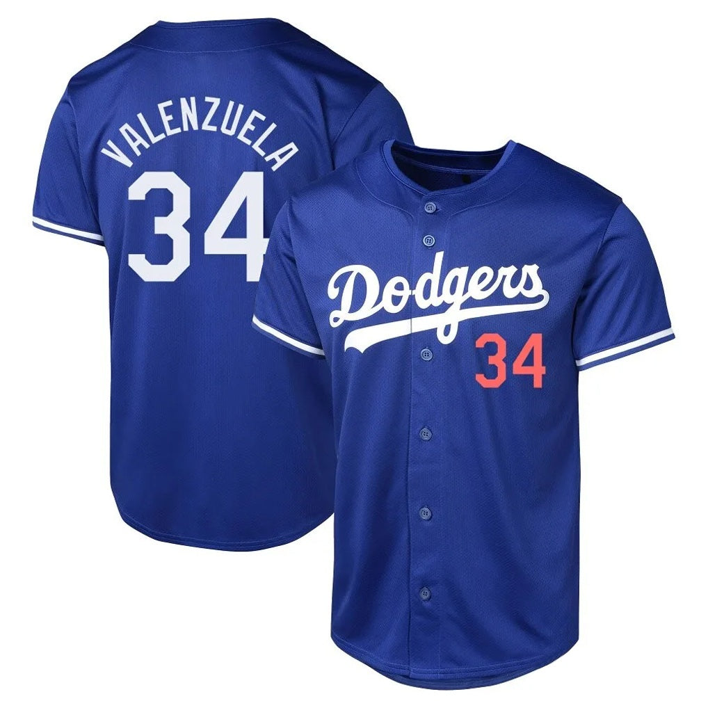 Los Angeles Dodgers #34 Fernando Valenzuela Player Royal AmberGomez Limited World Series Stitched Jerseys