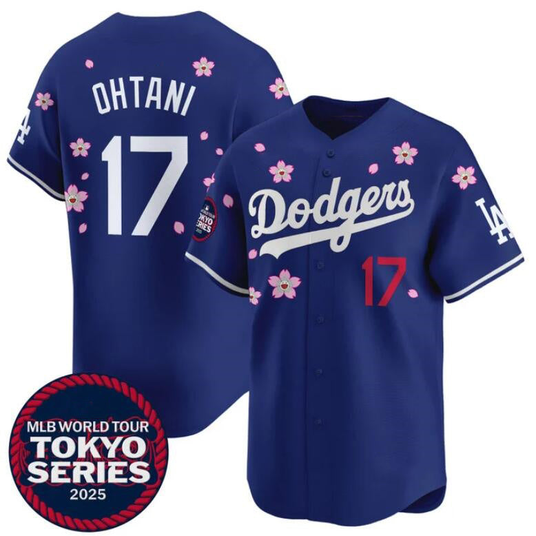 Los Angeles Dodgers #17 Shohei Ohtani Royal AmberGomez 2025 Tokyo Series Limited Stitched Jersey