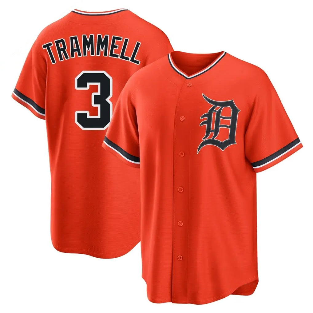 Detroit Tigers #3 Alan Trammell Player Orange AmberGomez Home Game Stitched Jerseys