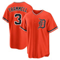 Detroit Tigers #3 Alan Trammell Player Orange AmberGomez Home Game Stitched Jerseys