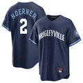 Chicago Cubs #2 Nico Hoerner Player Navy AmberGomez City Connect Home Game Stitched Jerseys