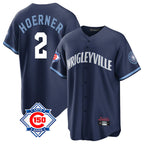 Chicago Cubs #2 Nico Hoerner Player Navy AmberGomez 150th Anniversary City Connect Home Game Stitched Jerseys