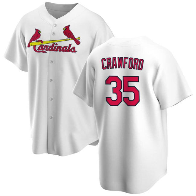 St. Louis Cardinals #35 Brandon Crawford White AmberGomez Cool Base Stitched Jersey