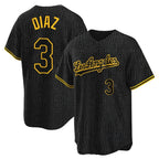 Los Angeles Dodgers #3 Edwin D¨ªaz Player Black Gold AmberGomez Limited Home Stitched Jerseys