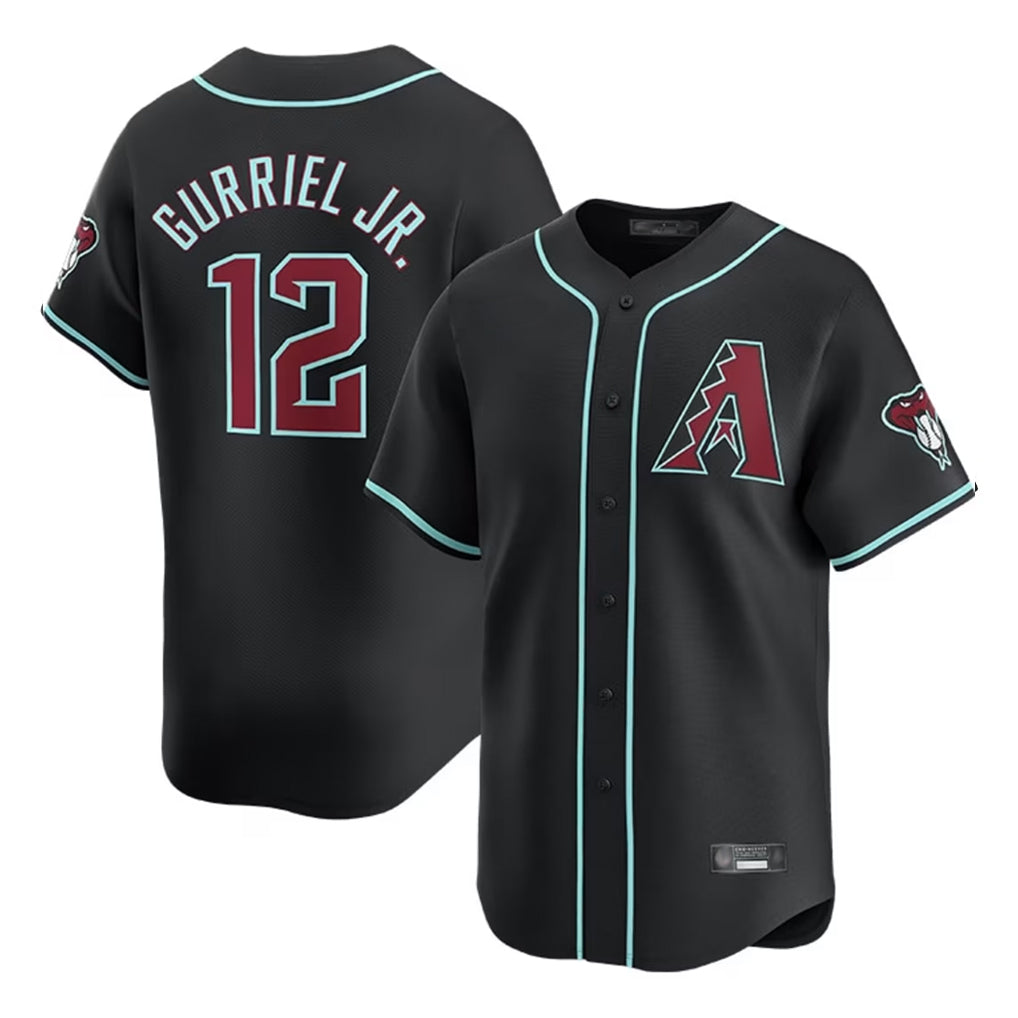 Arizona Diamondbacks #12 Lourdes Gurriel Jr Player Black AmberGomez Limited Home Game Stitched Jerseys