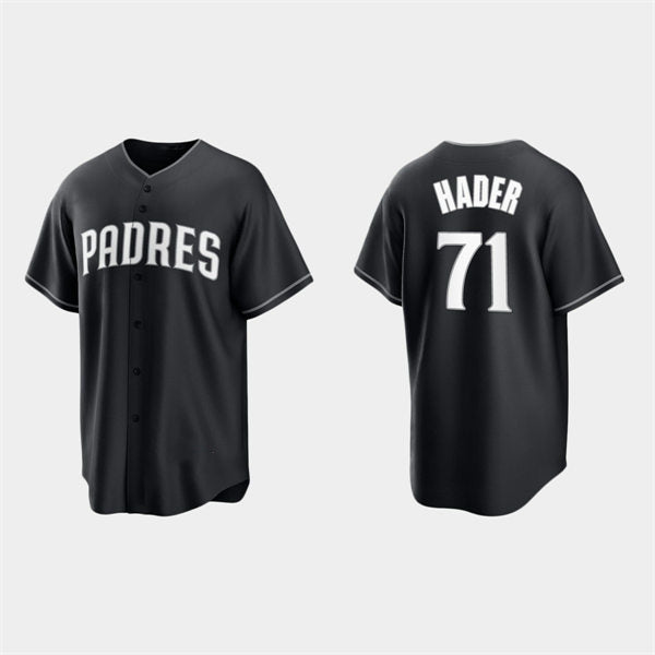 San Diego Padres #71 Josh Hader Black White AmberGomez Collection Jersey
