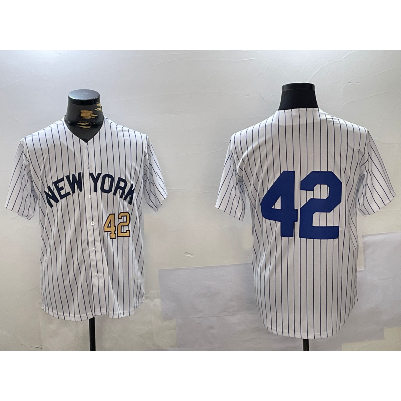 New York Yankees #42 Jackie Robinson White AmberGomez Cool Base Stitched Jerseys